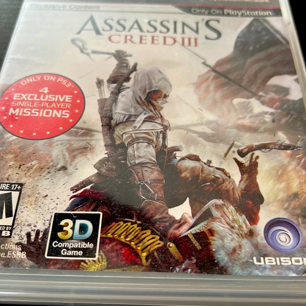 Assassins Creed III PS3 game Ubisoft 3Dcompatible M17+ PlayStation 3